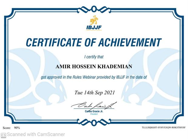 گواهی قوانین رسمی IBJJF — ۲۰۲۱